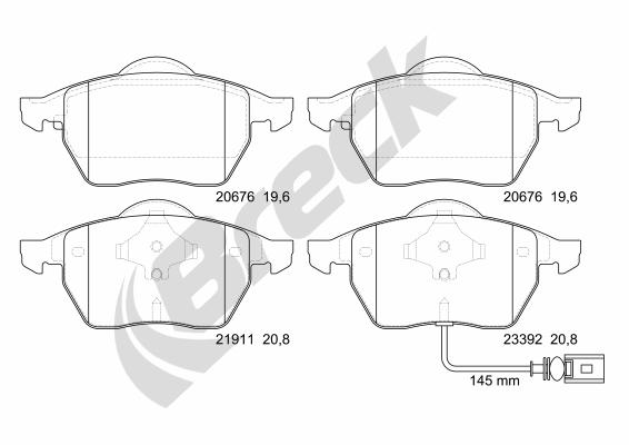 Set placute frana,frana disc 23392 00 701 10 BRECK